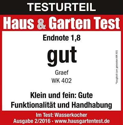 Graef WK402EU Waterkoker Oververhittingsbeveiliging Aantal/Volume: 1 l RVS, Zwart