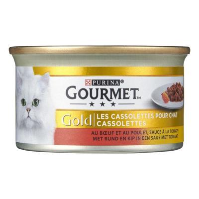 Gourmet Gold Cassolettes met rund, kip, tomaat in saus natvoer kat (85 g) 2 trays (48 x 85 g) Gourmet Gold Cassolettes met rund, kip, tomaat in saus natvoer kat (85 g) 2 trays (48 x 85 g)