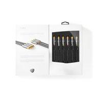 Nedis CVTB24300GY20 Composiet Videokabel 3x Rca Male - 3x Rca Male Gun Metal Grey Gevlochten Kabel - thumbnail