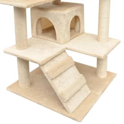 VidaXL Kattenkrabpaal met sisal krabpalen 125 cm beige