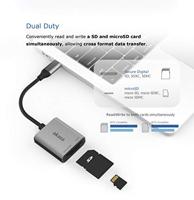 Akasa AK-CR-10BK geheugenkaartlezer USB 3.2 Gen 2 (3.1 Gen 2) Type-C Zwart, Zilver - thumbnail