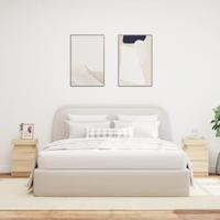 Nachtkastjes met LED-verlichting 2 st 35x39x55 cm sonoma eiken - thumbnail