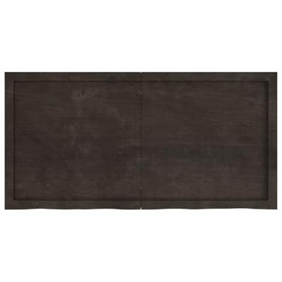 Wandschap 120x60x4 cm behandeld massief eikenhout donkergrijs Wandschap 120x60x4 cm behandeld massief eikenhout donkergrijs