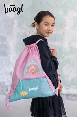 Baagl Gymtas Roze Regenboog met Rits