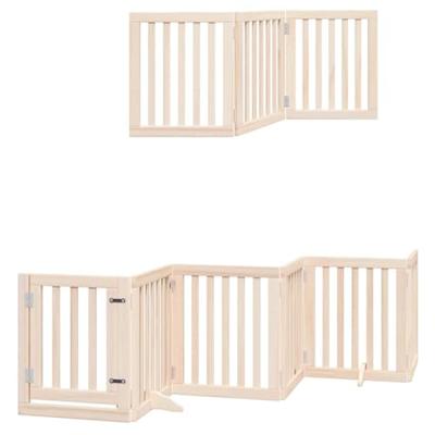 Hondenhek inklapbaar met deur 12 panelen 600 cm populierenhout