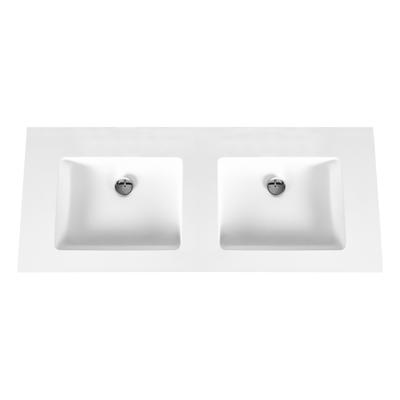 Wastafel BWS Veroni 45.5x154 cm Zonder Kraangaten Solid Surface Wit