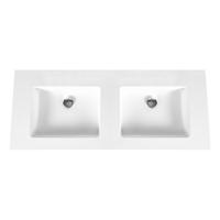 Wastafel BWS Veroni 45.5x154 cm Zonder Kraangaten Solid Surface Wit - thumbnail