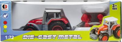 LG Imports tractor met aanhanger 15 cm rood