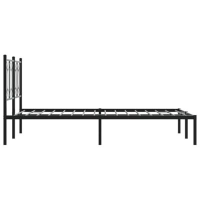 Bedframe met hoofdbord metaal zwart 120x190 cm