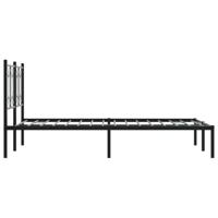 Bedframe met hoofdbord metaal zwart 120x190 cm - thumbnail