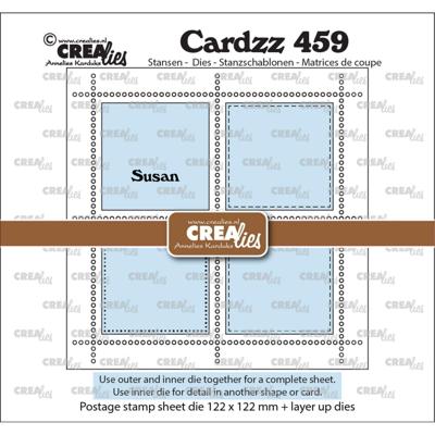 Crealies • vierkant postzegelvel susan met 4 vierkanten