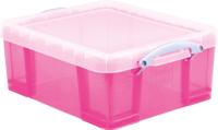 Really Useful Box opbergdoos 18 liter, transparant roze - thumbnail
