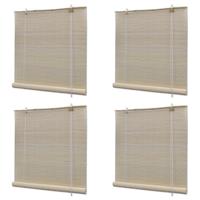 Rolgordijnen 4 st 120x160 cm bamboe natuurlijk - thumbnail