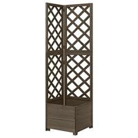 VidaXL Latwerkplantenbak hoekmodel 40x40x150 cm vurenhout grijs - thumbnail