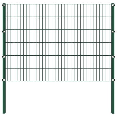 Schuttingpaneel met palen 1,7x1,2 m ijzer groen