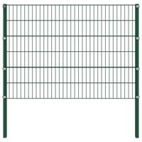 Schuttingpaneel met palen 1,7x1,2 m ijzer groen - thumbnail