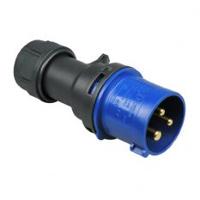 Cee stekker 16A 3-polig blauw IP44 ABL - thumbnail