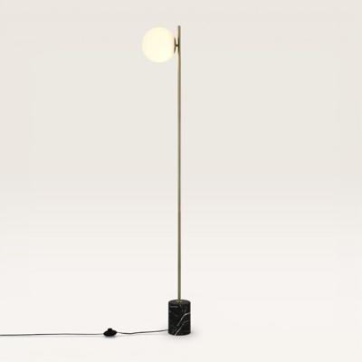 Staande lamp Elara marmo l - Met bol van handgemaakt opaalglas, voet van marmer - Zweeft als een maan door de ruimte - Voor binnengebruik