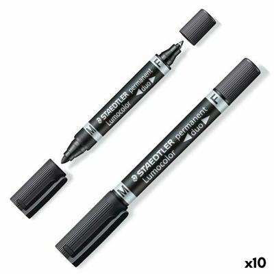 Permanente markeerstift Staedtler Lumocolor 348-9 Zwart (10 Stuks)