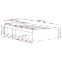 Bedframe zonder matras 75x190 cm spaanplaat ambachtelijk - thumbnail