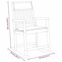 Schommelstoel met kussens massief acaciahout - thumbnail