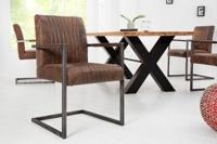 Moderne sledefauteuil BIG ASTON vintage bruin geborsteld ijzeren frame - 39805 - thumbnail