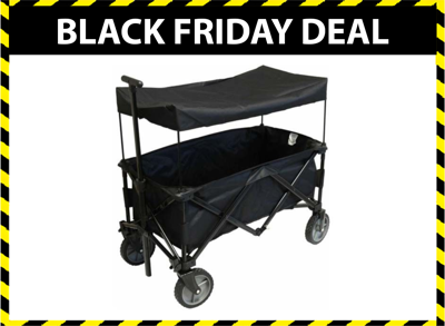 Kynast Bolderkar met dak - Inklapbaar - Zwart