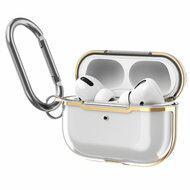 AirPods Pro / AirPods Pro 2 hoesje - TPU - Split series - Transparant / Goud - thumbnail