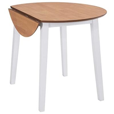 Eettafel inklapbaar rond MDF wit