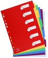Tabbladen exacompta 225x297mm 11gaats 6delig ass | 25 stuks - thumbnail