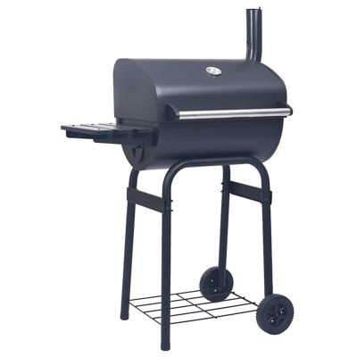 Houtskoolbarbecue roker met onderschap zwart Houtskoolbarbecue roker met onderschap zwart