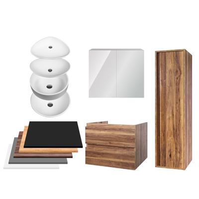 Badkamermeubelset BWS Sally 60 cm Twee Soft-Close Lades Met Waskom Eiken