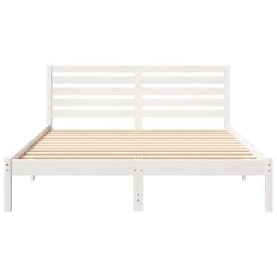 Bedframe met hoofdeinde Wit 160 x 200 cm Massief grenenhout Bedframe met hoofdeinde Wit 160 x 200 cm Massief grenenhout
