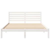 Bedframe met hoofdeinde Wit 140 x 200 cm Massief grenenhout - thumbnail
