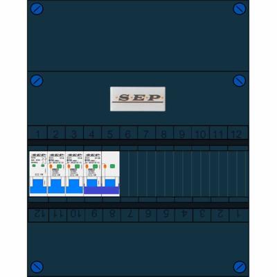 SEP 2 groepenkast 2 aardlekautomaten B16 30mA + kookgroep aardlekautomaat B16 30Ma
