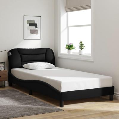 Bedframe zonder matras 100x200 cm stof zwart
