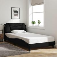 Bedframe zonder matras 100x200 cm stof zwart - thumbnail