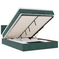 Ottoman bed met matras 140x200cm fluweel donkergroen - thumbnail