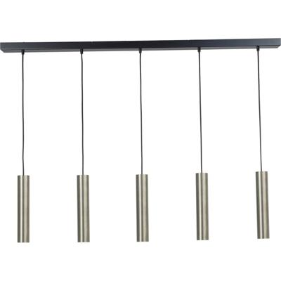 Masterlight Eettafel hanglampRun 5-lichts rvs cilinders - 2381-05-37-130-5