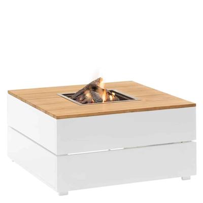 Cosi | Vuurhaard Cosipure 120 | White Frame | Teak Top