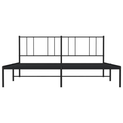 Bedframe met hoofdbord metaal zwart 183x213 cm