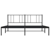 Bedframe met hoofdbord metaal zwart 183x213 cm - thumbnail