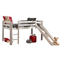 Vipack halfhoogslaper Pino met glijbaan - wit - 90x200 cm - thumbnail