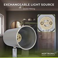 Riga LED plafondlamp - 2 spots - GU10 - Draaibaar en Kantelbaar - 8 Watt 690 Lumen - 4000K neutraal wit - Dimbaar - Plafondspot - Voor binnen - RVS - thumbnail