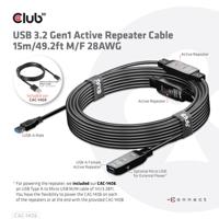 club3D CAC-1406 USB-kabel USB 3.2 Gen1 (USB 3.0 / USB 3.1 Gen1) 15.00 m Zwart - thumbnail