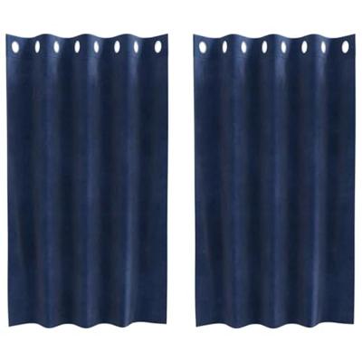 VidaXL Verduisterende gordijnen 2 pcs donkerblauw 140 x 140 cm fluweel