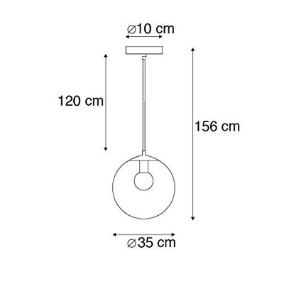 QAZQA Art Deco hanglamp grijs 35 cm - Pallon