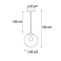 QAZQA Art Deco hanglamp grijs 35 cm - Pallon - thumbnail