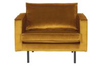 WOOOD Fauteuil 'Rodeo' Velvet, kleur Oker - thumbnail