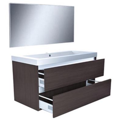 Wiesbaden Vision Meubelset Inclusief Spiegel - 100cm - Houtnerf Grijs